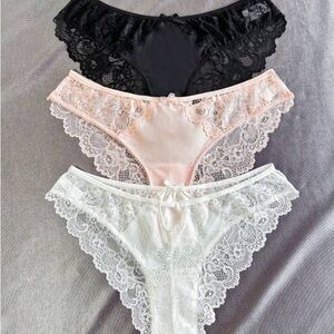 Shein Lace 3piece Panty Set - Black, Pink, White